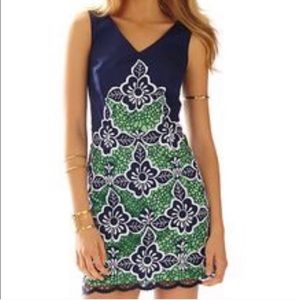LILLY PULITZER navy & green tank cotton dress